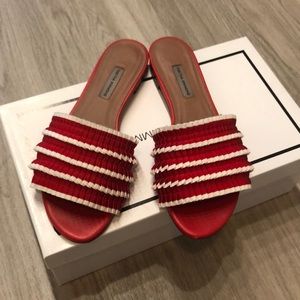 Tabitha Simmons Sprinkles Pleated Slides Sandals